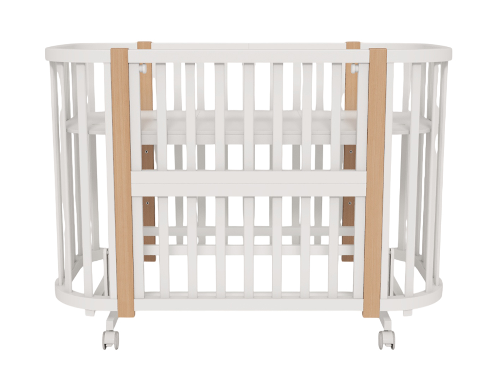 OLANT BABY кровать-трансформер с маятником Vila белый/бук