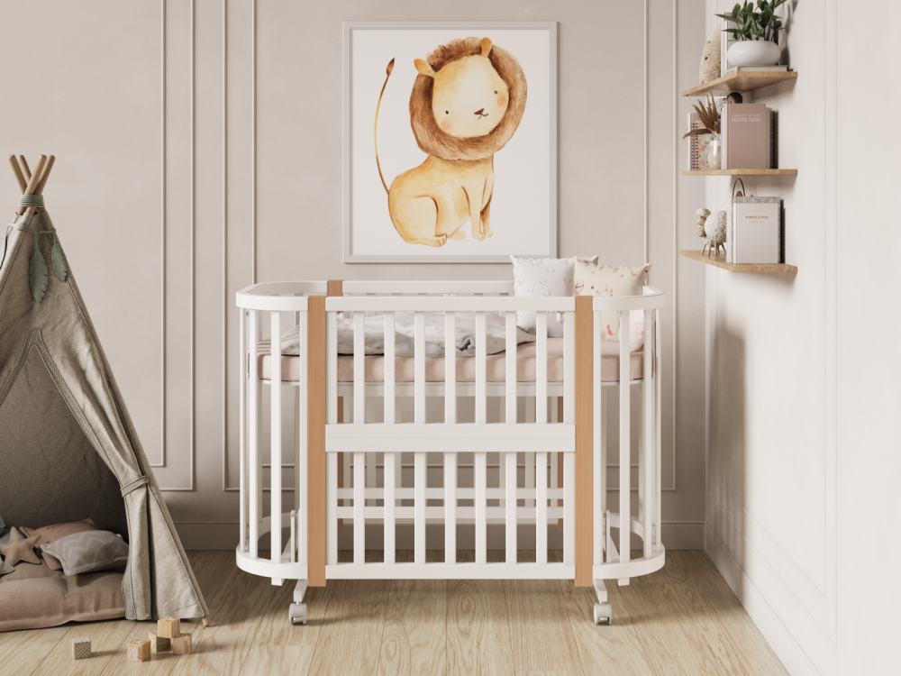 OLANT BABY кровать-трансформер с маятником Vila кашемир - фото  4