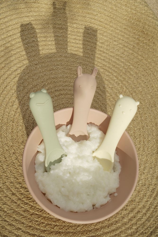 Edda ложка детская набор 3 штуки силикон Пломбир/микс - фото  4