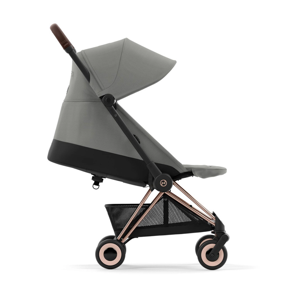 Cybex Коляска Coya Rosegold Mirage Grey с дождевиком и бампером - фото  7