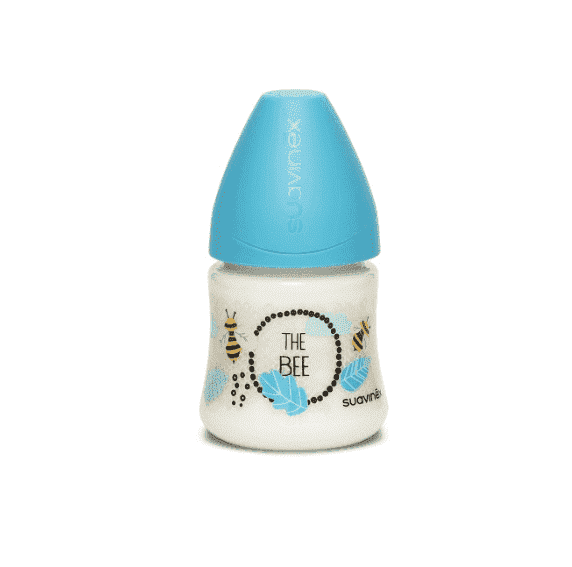 Suavinex бутылка &quot;BEE&quot; с круглой силиконовой соской 150 мл с рождения цвет синий