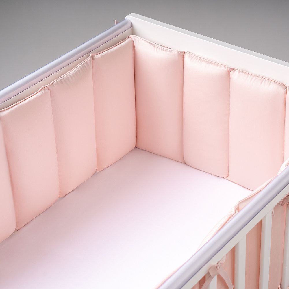 Perina защита для детской кроватки (фенс-бортик) "Sateen Collection" (розовый) - фото  2