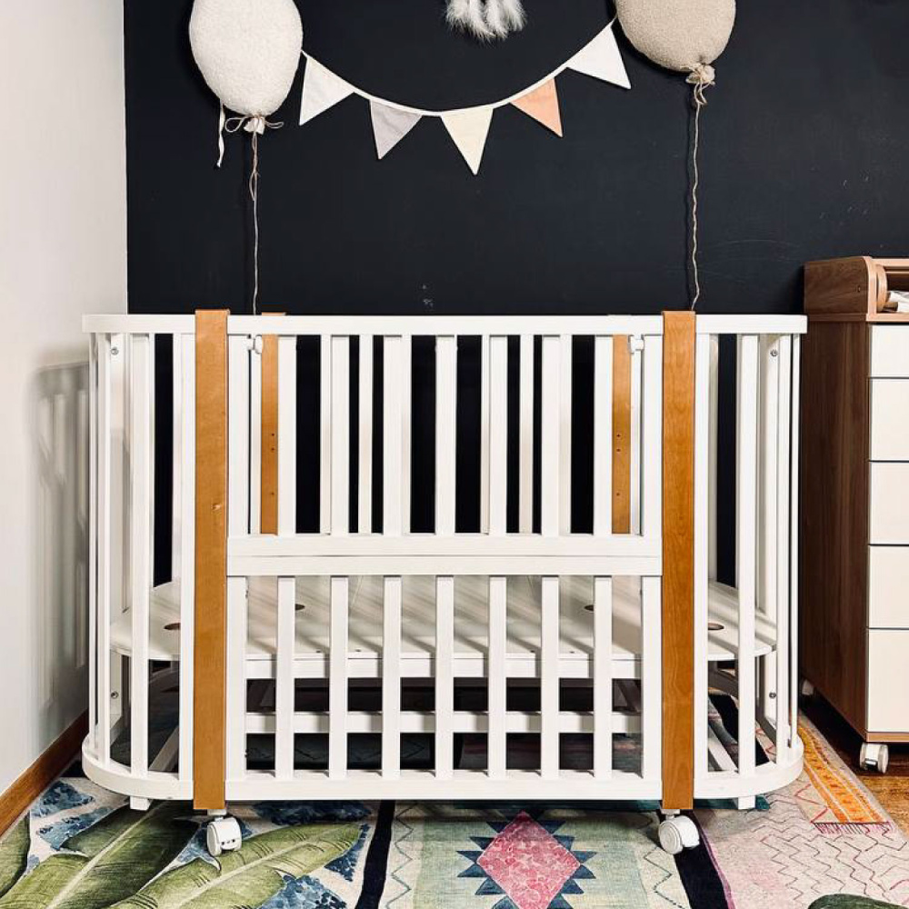 OLANT BABY кровать-трансформер с маятником Vila белый/бук - фото  10