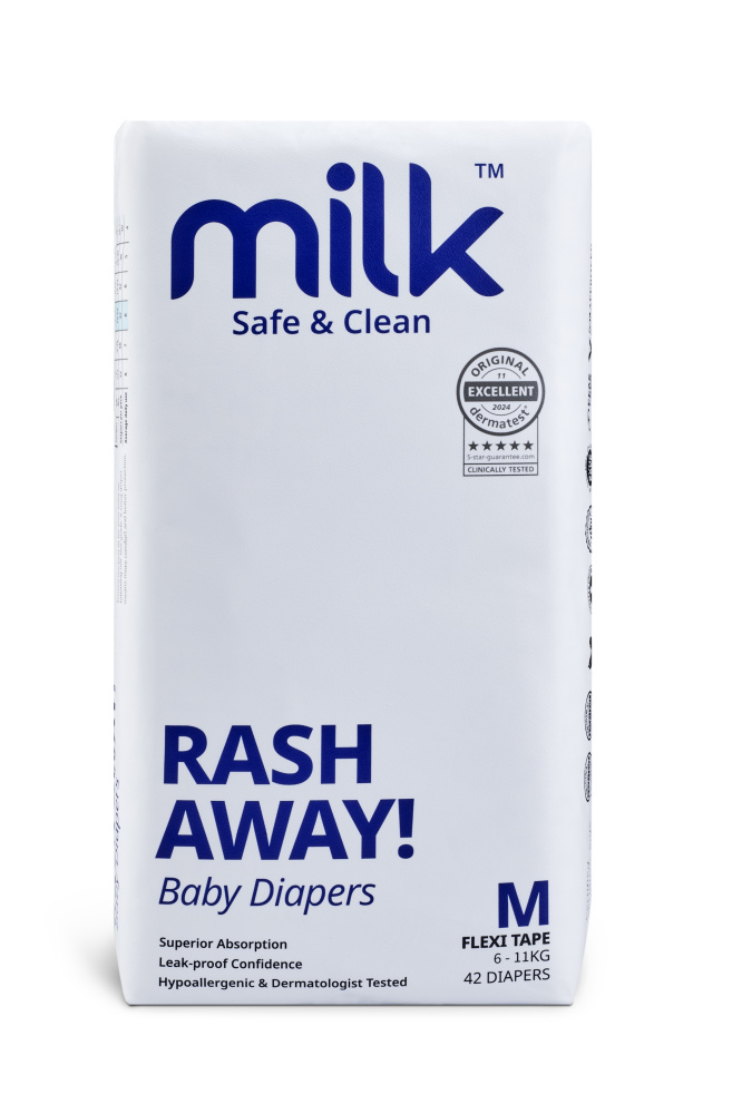MILK подгузники Flexi Tape, размер M (6-11 кг), 42 шт.