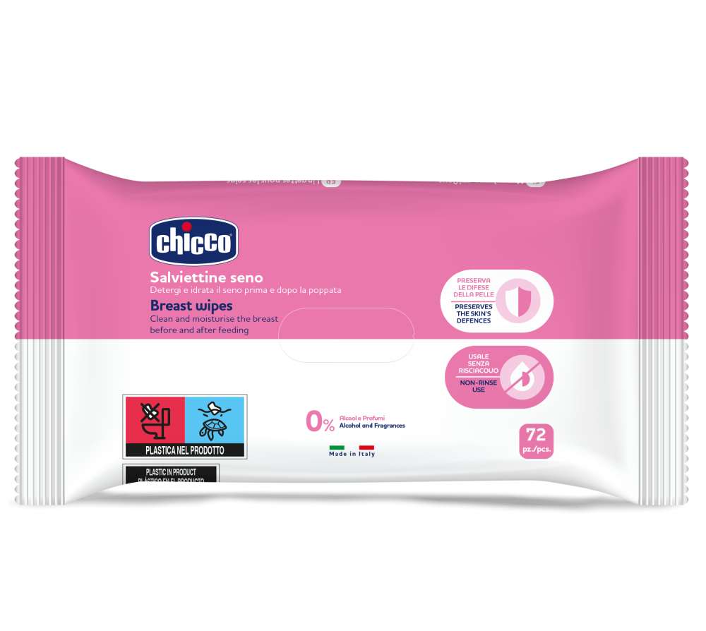 Chicco салфетки для груди очищающие 72 листа