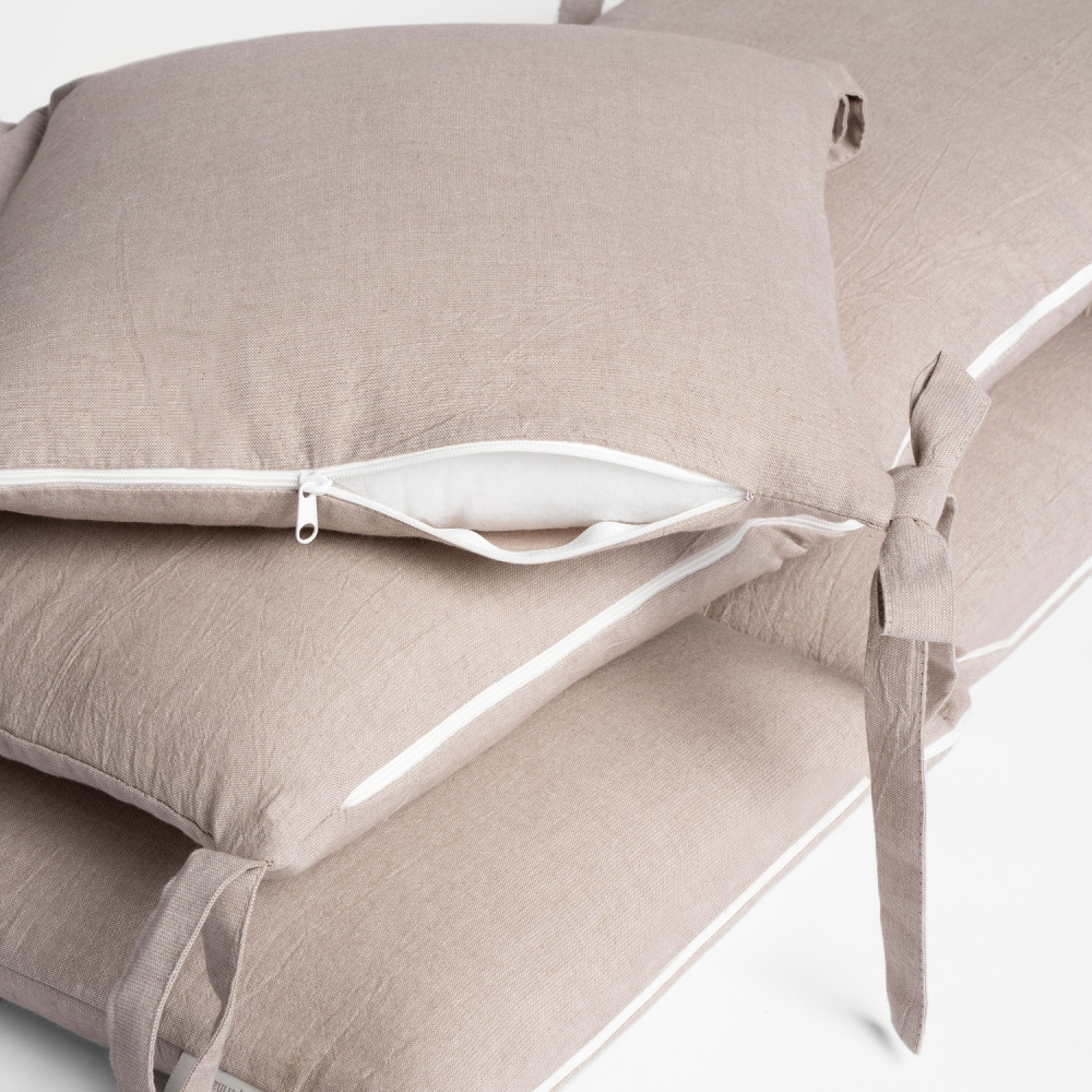 Perina защита для детской кроватки (бампер универсальный) "Soft Cotton" (песочный)  - фото  4