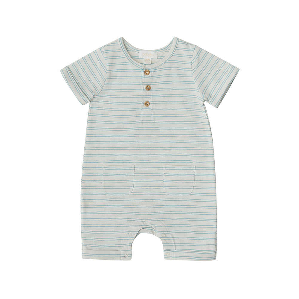 Babybu комбинезон укороченный RAIN FOREST SKINNY STRIPE 100% органический хлопок цвет белый