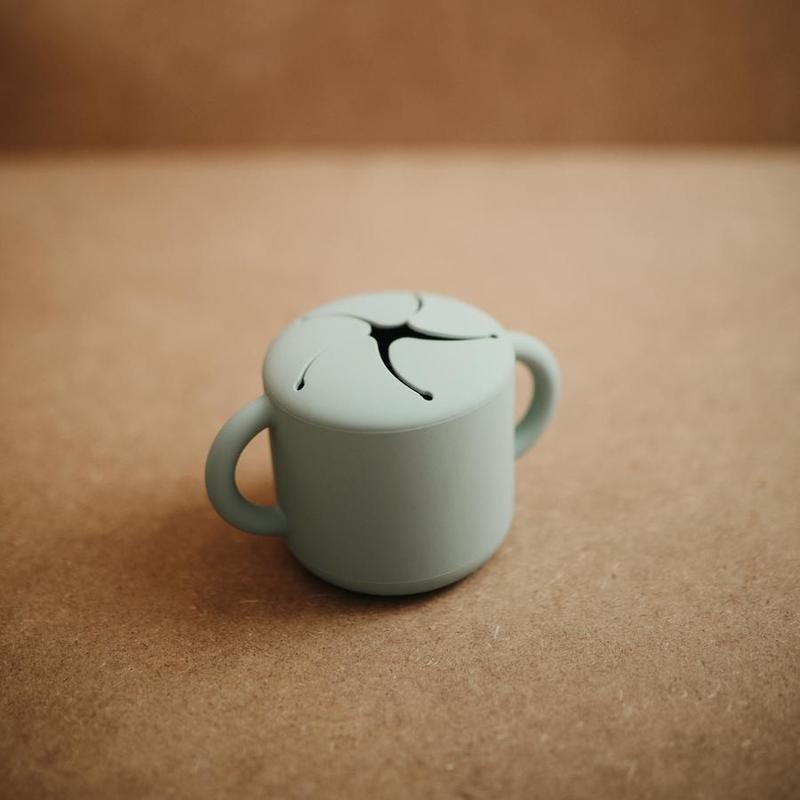 MUSHIE чашка для снэков силиконовая Cambridge Blue - фото  3