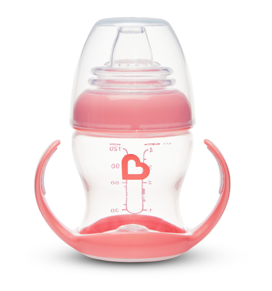 Munchkin обучающий поильник-чашка Gentle™ с ручками розовый (прозрачный) 4+ 120мл.  - фото  1