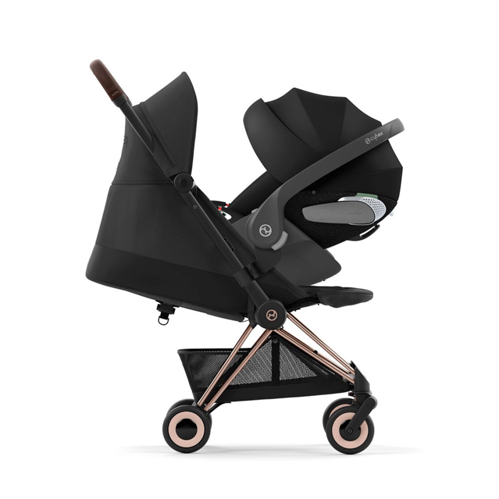 Cybex Коляска Coya Rosegold Sepia Black с дождевиком и бампером - фото  10