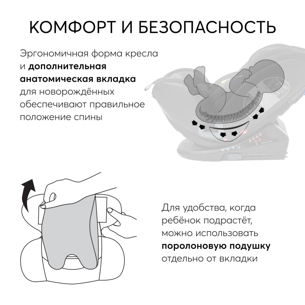 Happy Baby автокресло 0+ OREX black (0-12 лет, до 36 кг) - фото  8