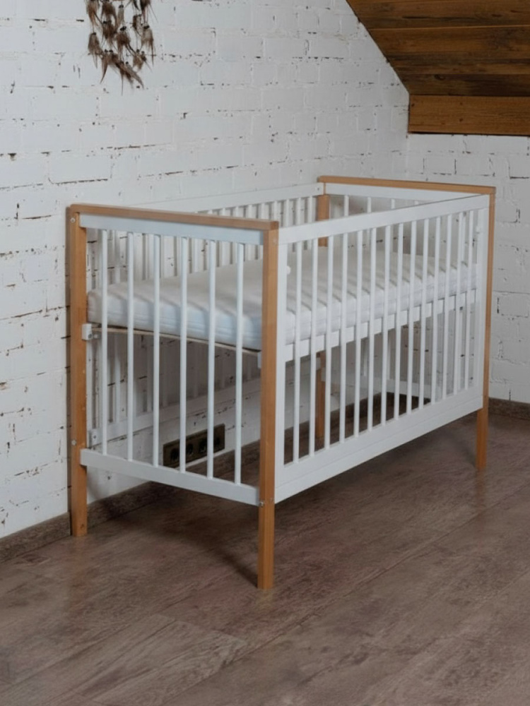 OLANT кровать приставная Элвис (Elvis) белый/бук