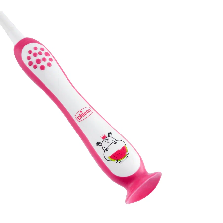 Chicco зубная щетка Hippo 3-6 лет, розовая - фото  4