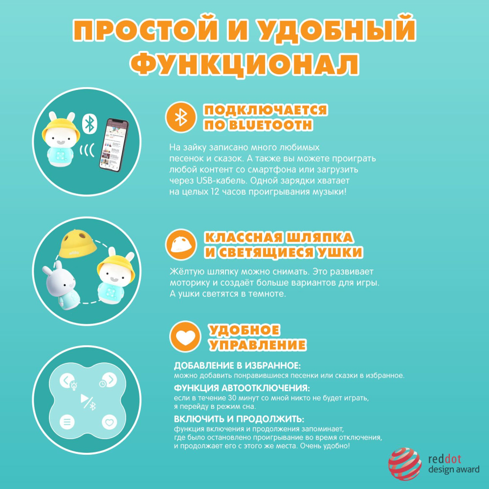 Alilo игрушка Зайка-Кроха G9 интерактивная музыкальная, голубой - фото  11