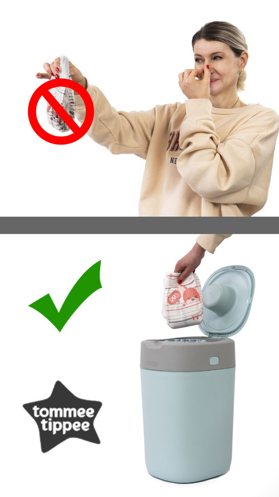 Tommee Tippee утилизатор подгузников, накопитель для использованных подгузников Twist & Click, green - фото  18