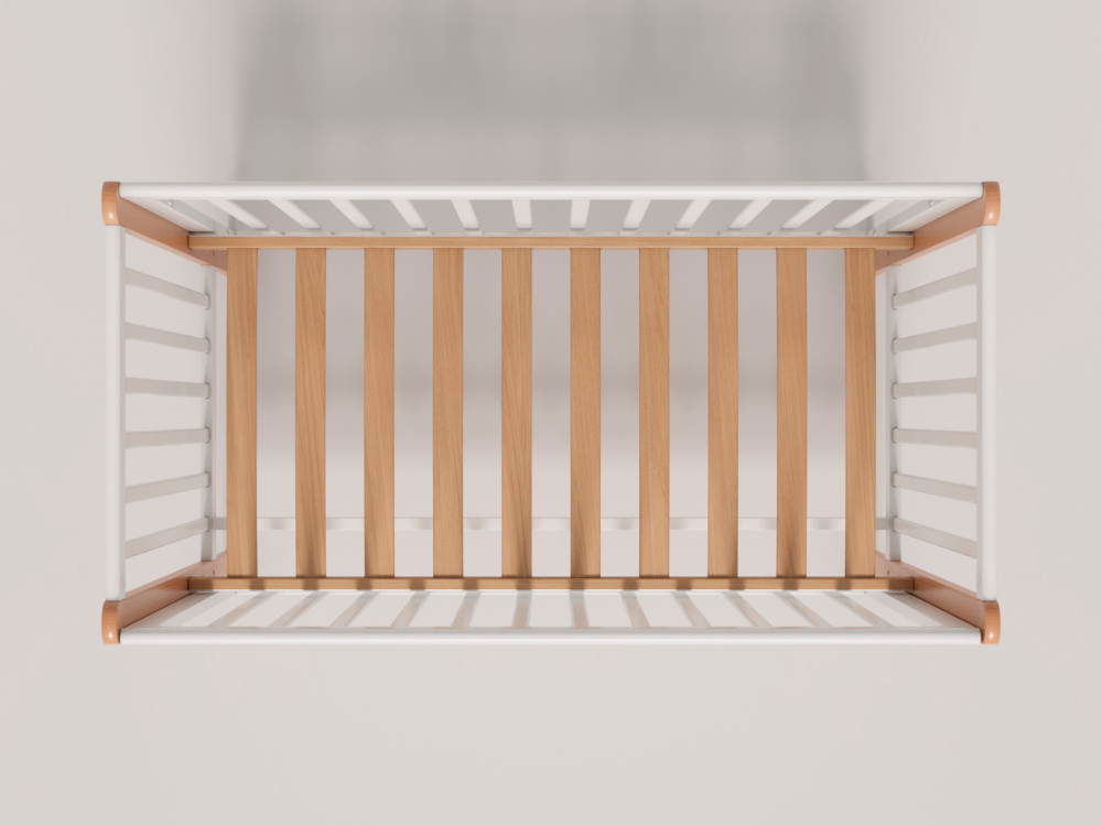 OLANT BABY кровать детская с маятником Bliss белый/бук - фото  14