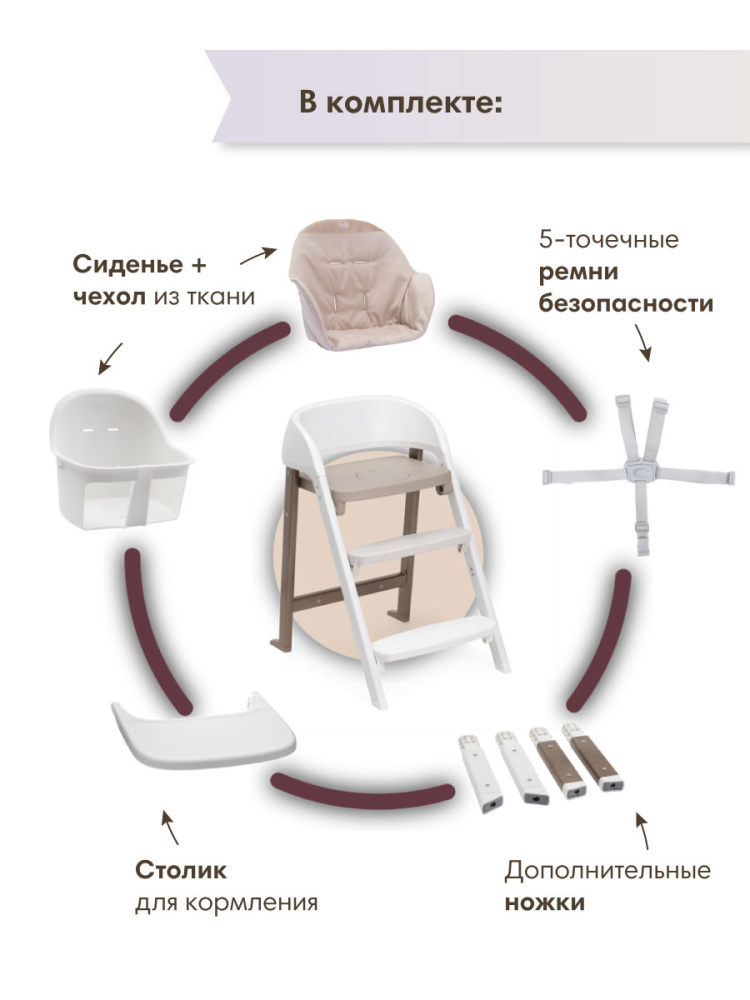 Chicco стульчик для кормления Crescendo up Pearl Copper - фото  7