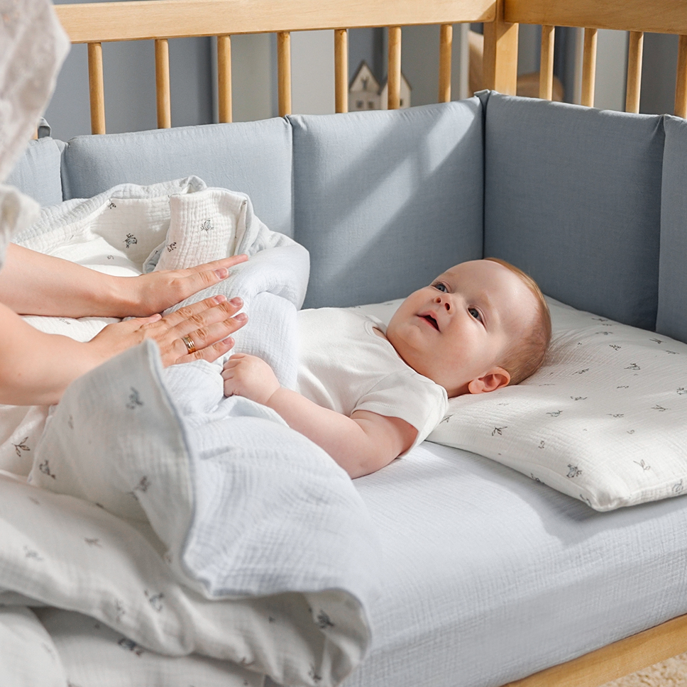 Perina комплект постельного белья Muslin Птички/Голубая пастель 3 предмета - фото  8