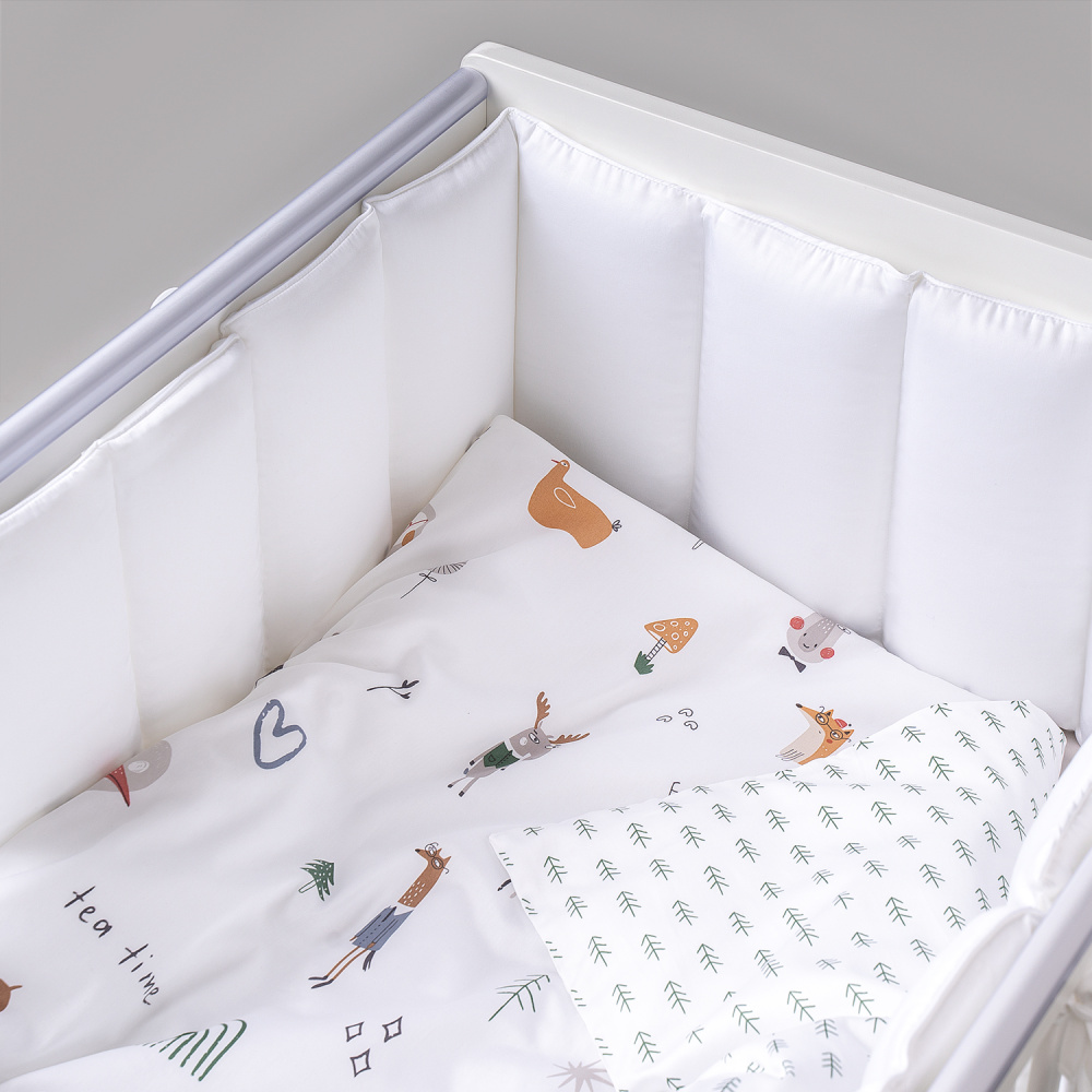 Perina защита для детской кроватки (фенс-бортик) "Sateen Collection" (белый) - фото  4