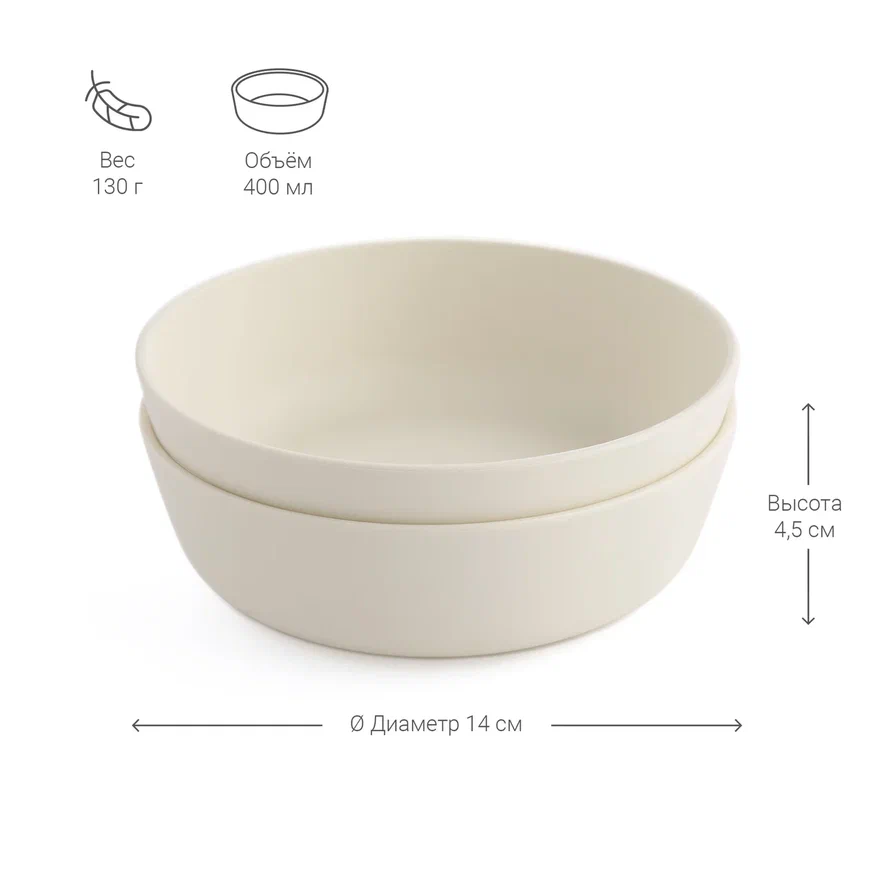 Edda набор мисок 2 штуки Пломбир - фото  5