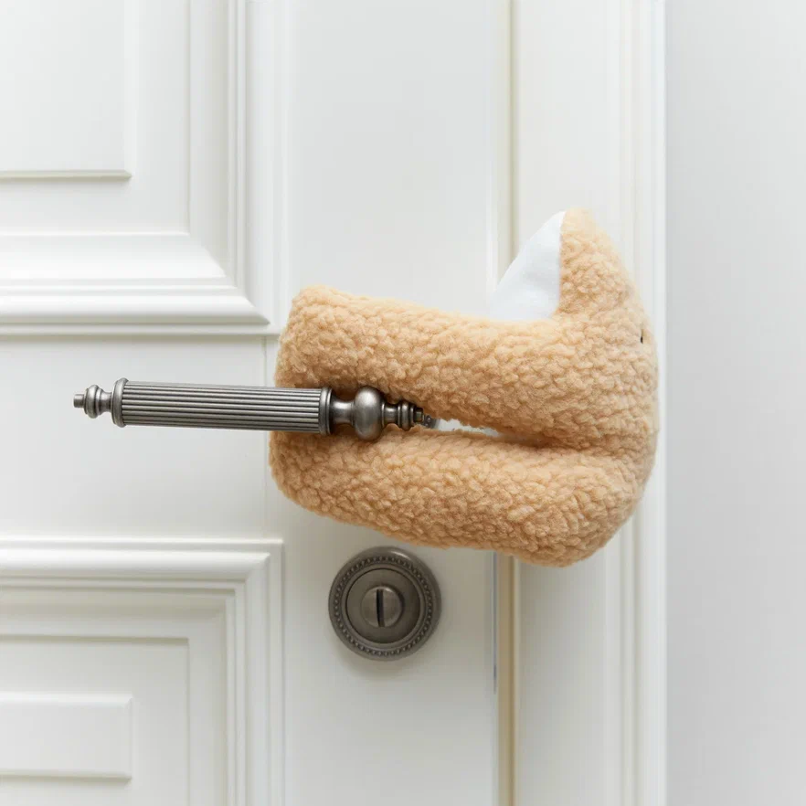 Happy Baby блокиратор для дверей мягкий, бежевый медведь - фото  2