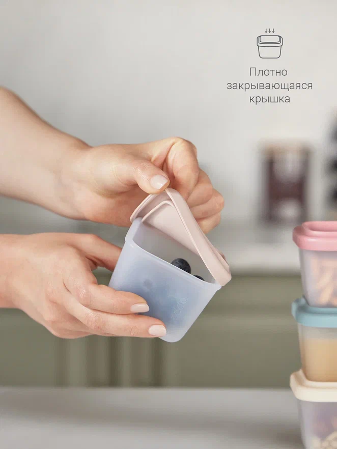 Edda контейнеры для детского питания набор 4 штуки, силикон - фото  6