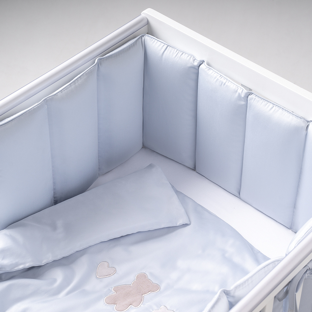 Perina защита для детской кроватки (фенс-бортик) "Sateen Collection" (голубой) - фото  3