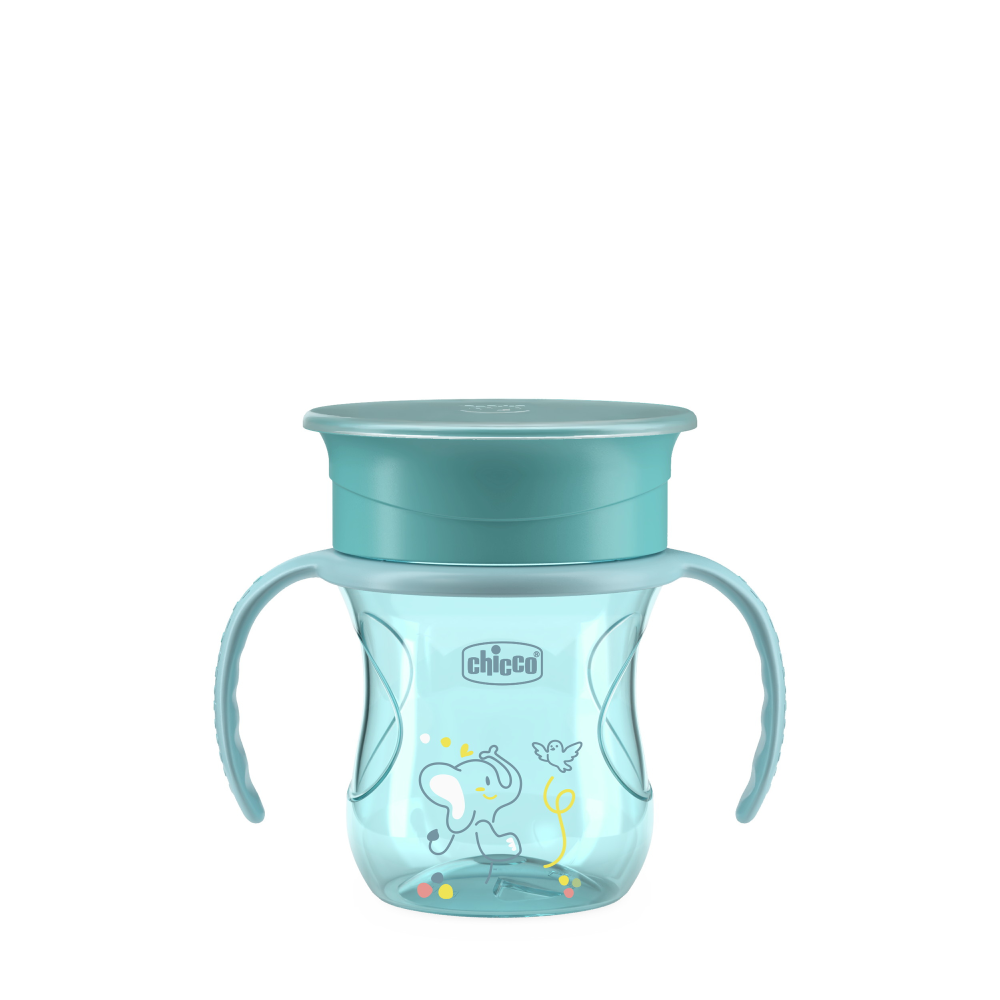 Chicco поильник 12 месяцев+ Perfect Cup 360, 200 мл голубой