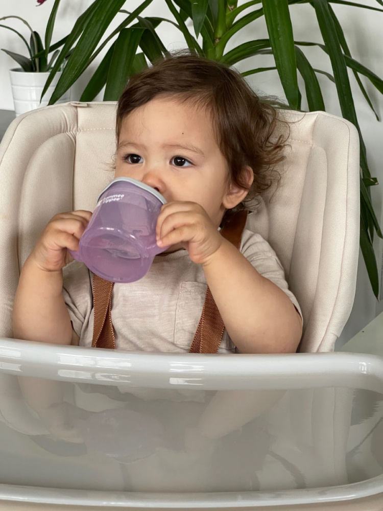 Tommee Tippee поильник, обучающая чашка с носиком и ручками, 190 мл, 4 м+, сиреневый - фото  14
