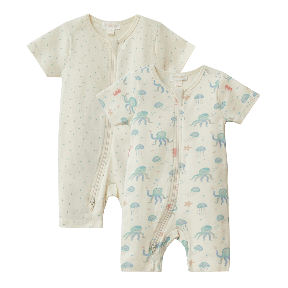 Babybu набор комбинезон на молнии 2 штуки 100% Органический хлопок ПИМА