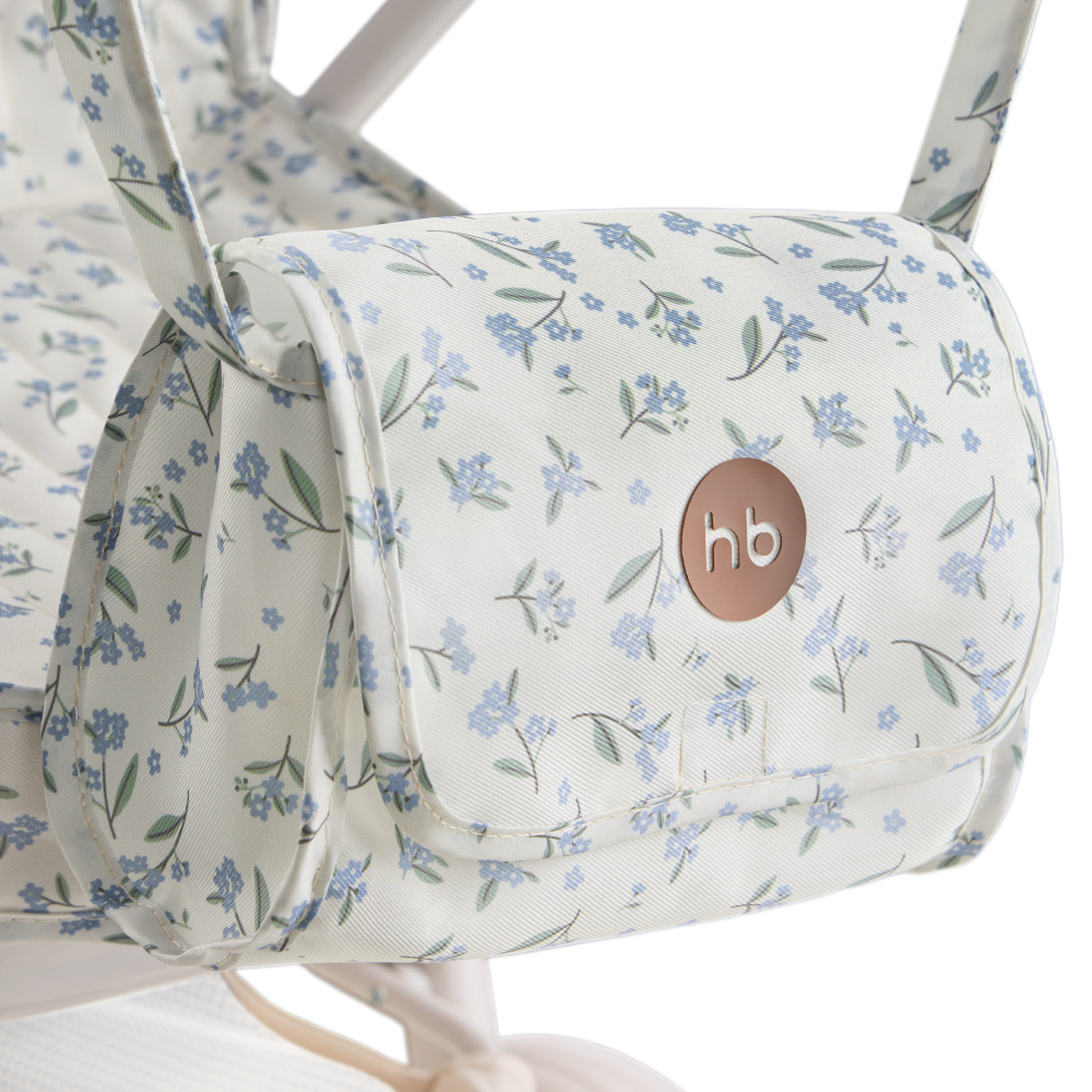 Happy Baby коляска для кукол Эшли (Ashley) синие цветы / blue flowers - фото  19