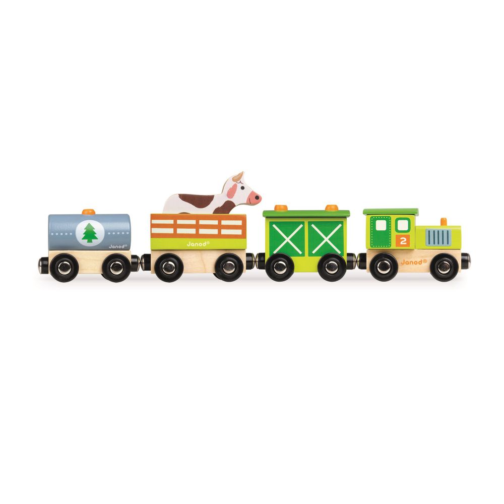 Janod поезд на магнитах с деревянными фигурками Ферма