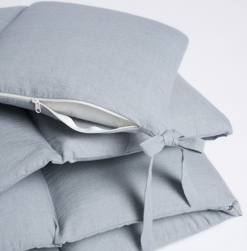 Perina защита для детской кроватки (бампер универсальный) "Soft Cotton" (голубой)  - фото  3