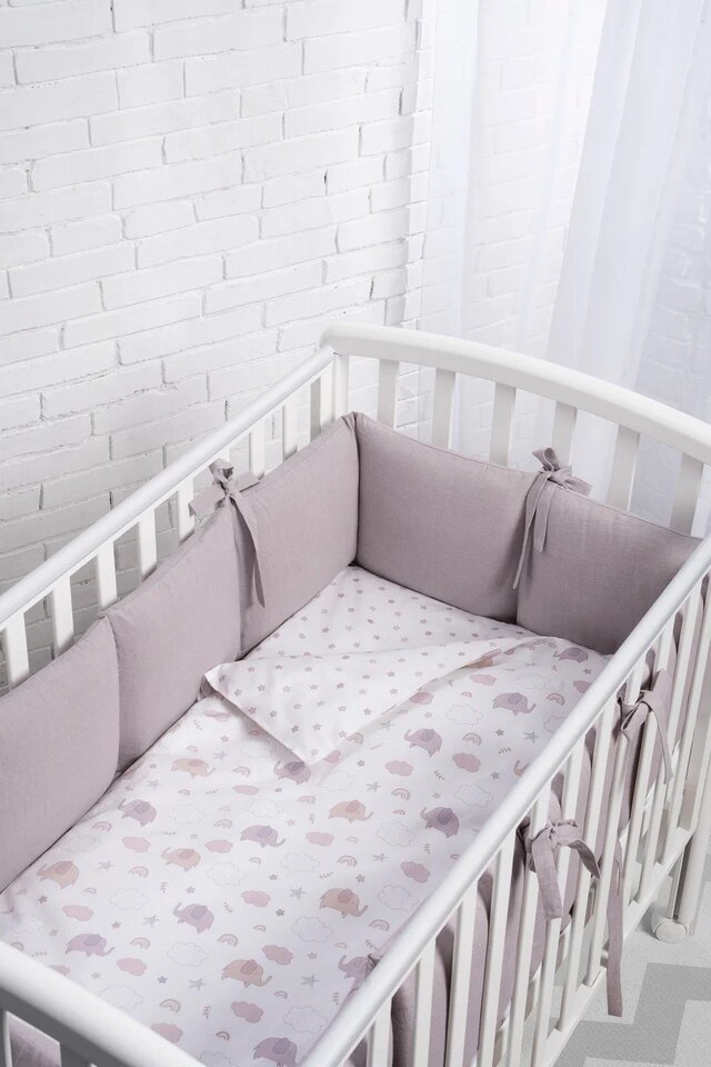 Perina комплект постельных принадлежностей для детей "Fancy" (лиловые слоники) 3 предмета - фото  3