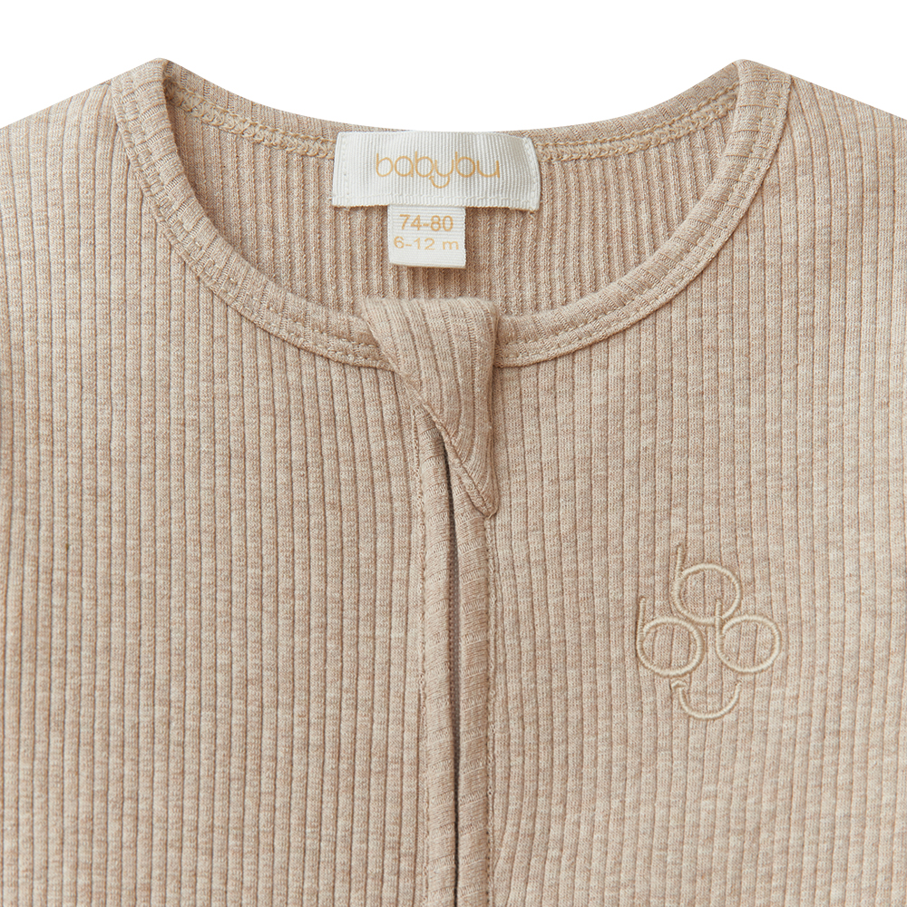Babybu комбинезон на молнии Biscuit Melange 100% органический хлопок - фото  3