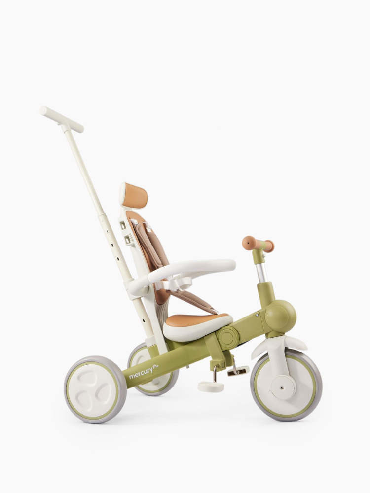 Happy Baby велосипед складной трёхколёсный Mercury Pro, olive - фото  4