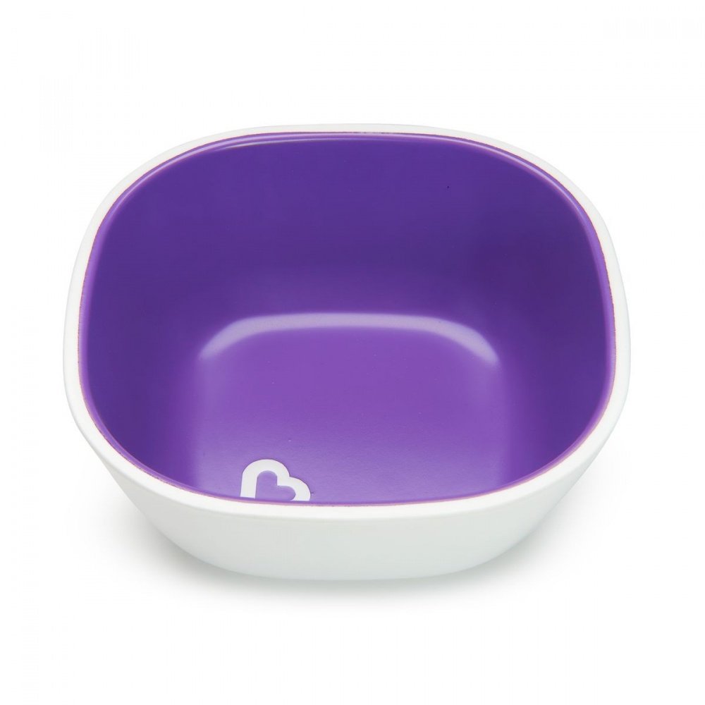 Munchkin тарелка миска детская  Splash™ набор 2шт. с 6 мес., розовая фиолетовая