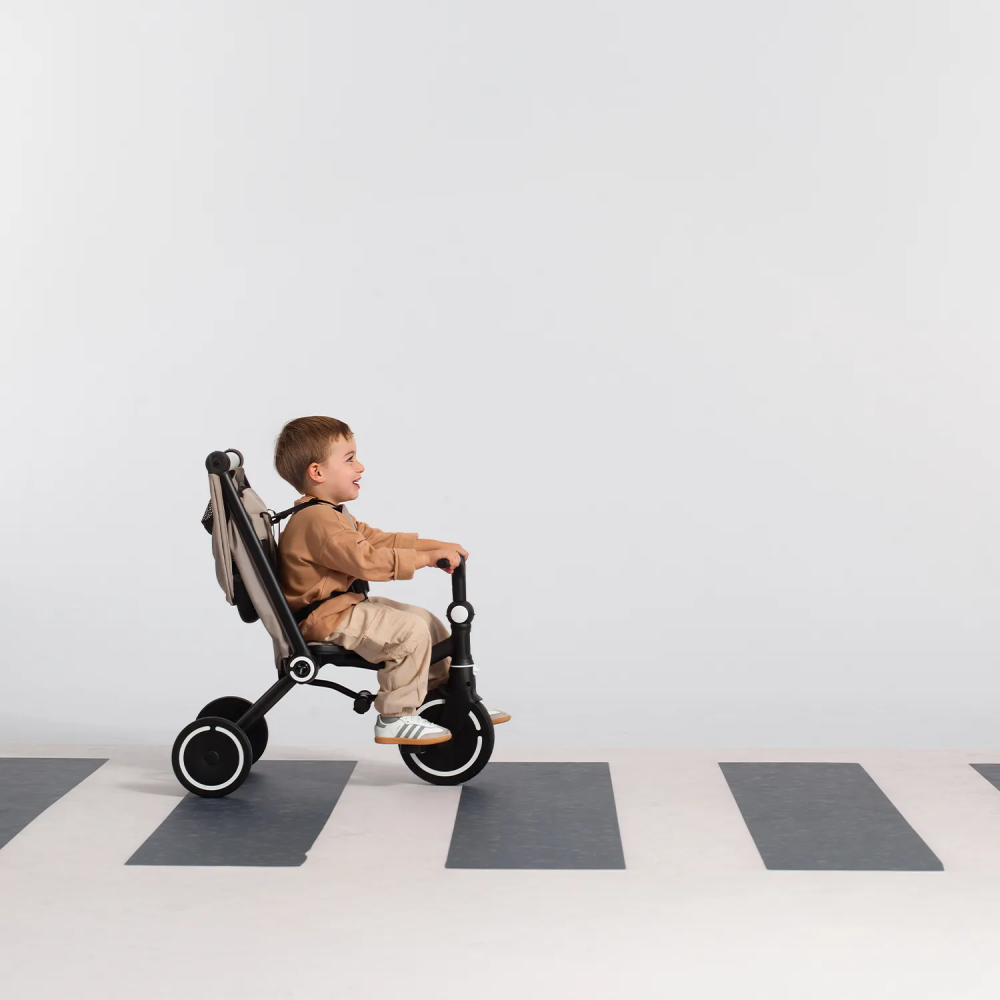 SMARTRIKE Трехколесный складной велосипед Wonder max, Stone Beige - фото  14