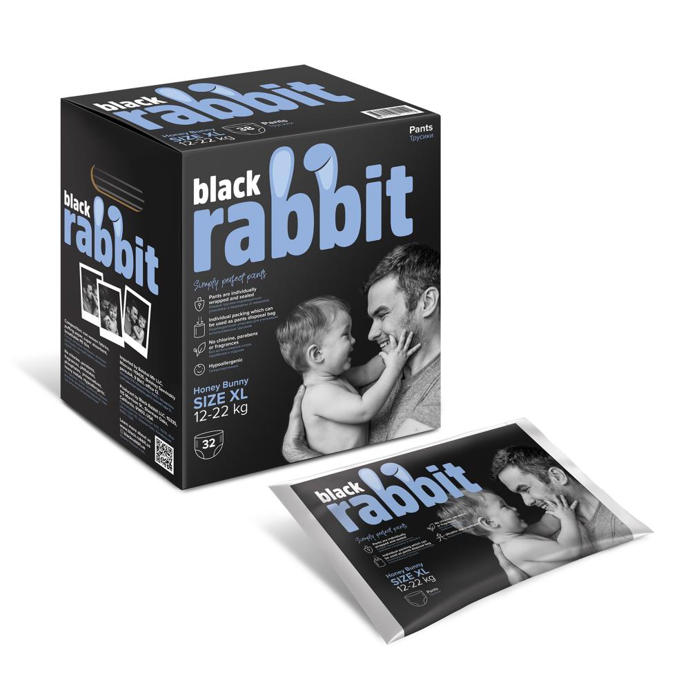 Black Rabbit трусики-подгузники 12-22 кг XL 32 штуки