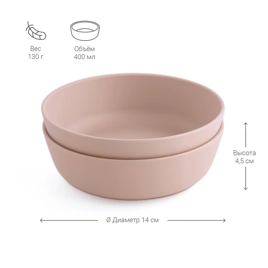 Edda набор мисок 2 штуки Пудра - фото  4