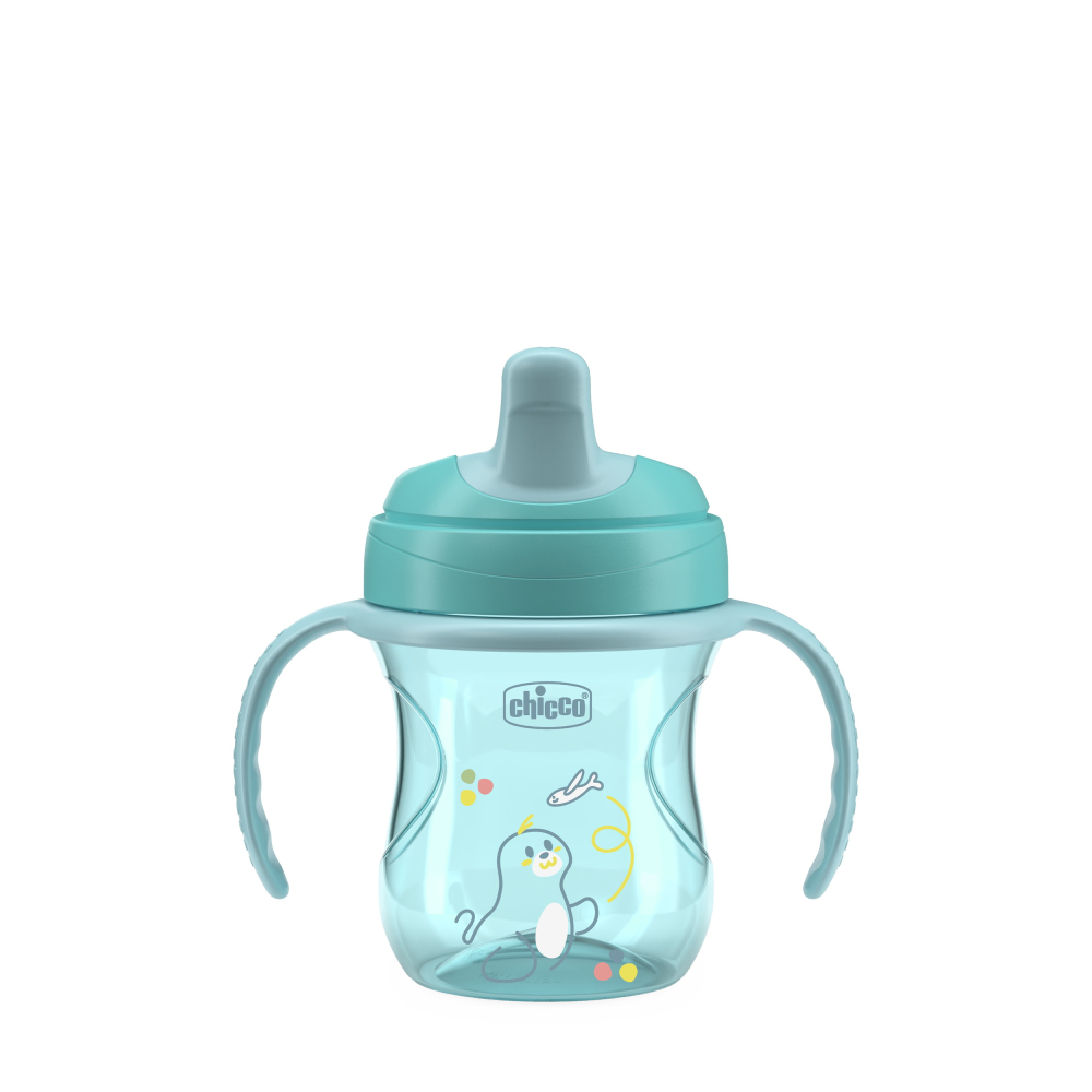 Chicco поильник 6 месяцев+ Training Cup 200 мл голубой