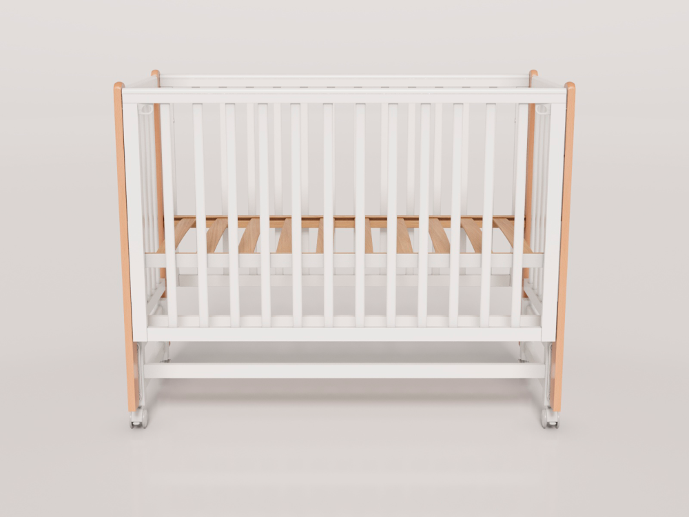 OLANT BABY кровать детская с маятником Bliss белый/бук - фото  6