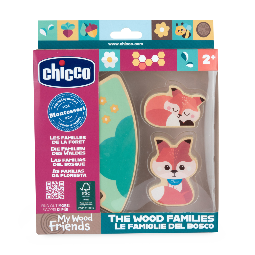 Chicco деревянные игрушки Семья Лис с папой