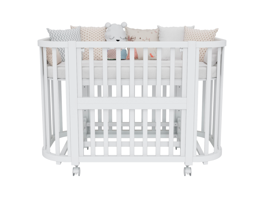 OLANT BABY кровать-трансформер с маятником Vila белый - фото  2