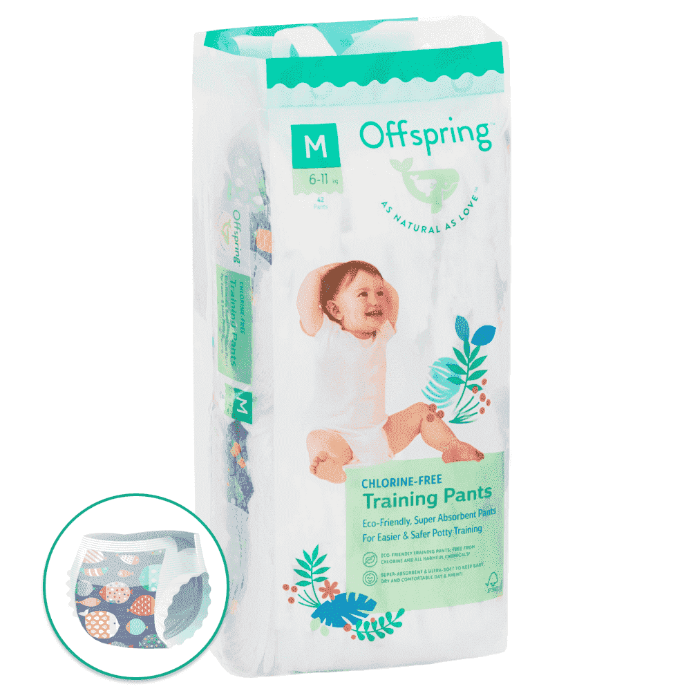 Offspring трусики-подгузники M 6-11 кг 42 штуки Рыбки