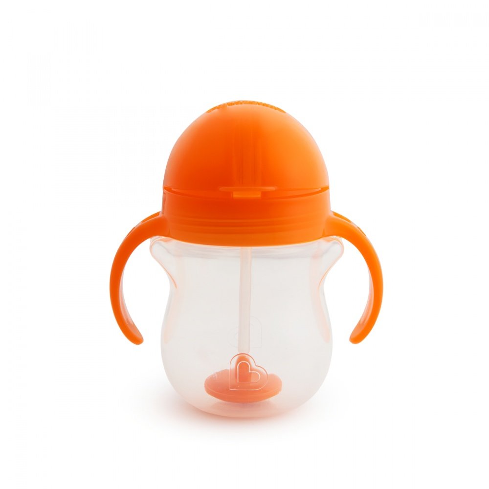 Munchkin поильник Click Lock Any Angle™ с трубочкой и ручками Оранжевый 207 мл. 6+ - фото  5