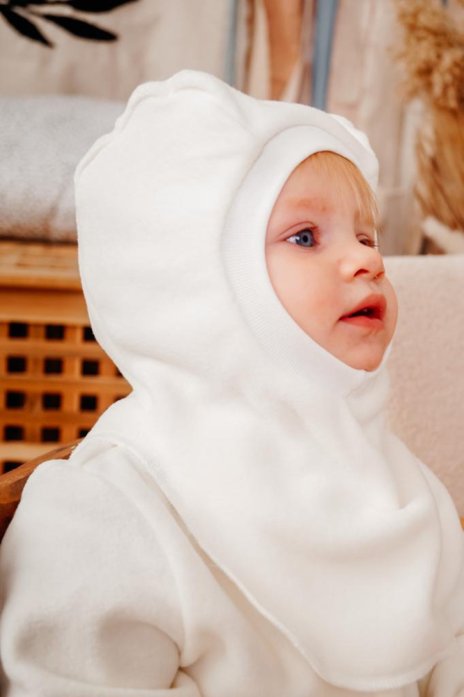 OLANT BABY шлем из флиса Siberia цвет молочный - фото  4