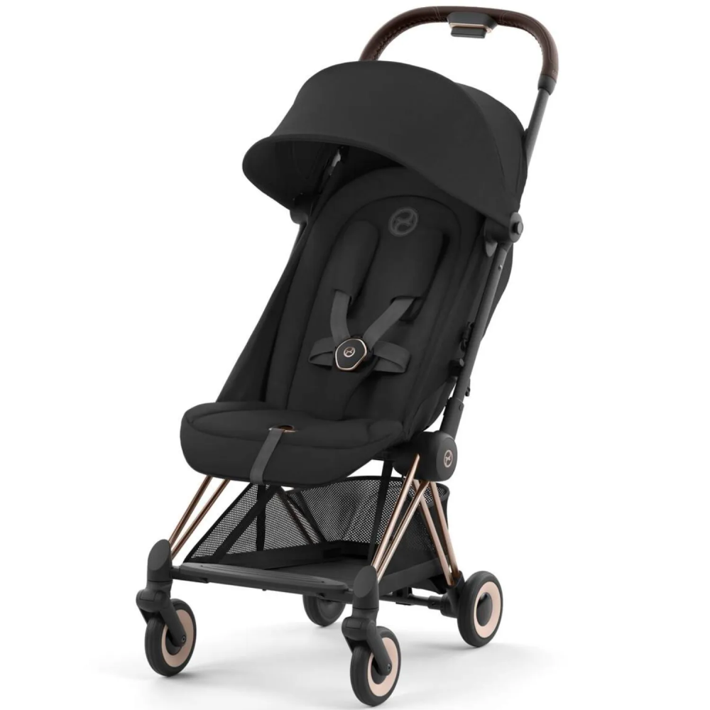Cybex Коляска Coya Rosegold Sepia Black с дождевиком и бампером - фото  2