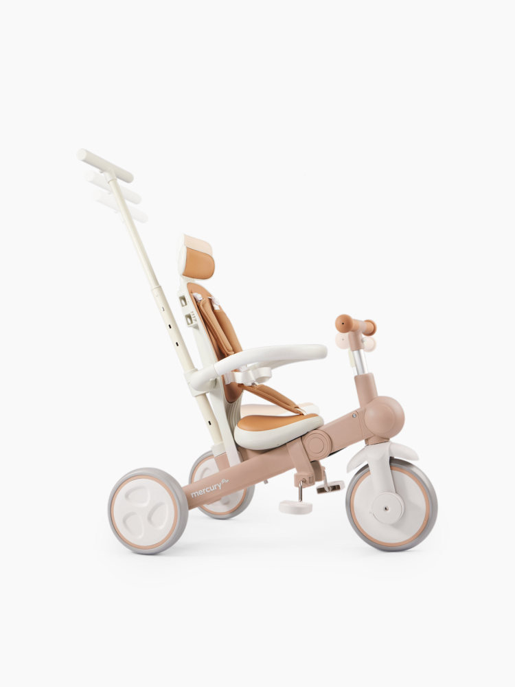 Happy Baby велосипед складной трёхколёсный Mercury Pro, beige - фото  14