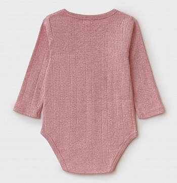 Babybu боди с длинным рукавом ажур Peony Melange 100% органический хлопок - фото  2